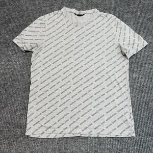 Michael Kors Men's Gray All-Over Logo Print Crew Neck T-Shirt Short Sleeve Small